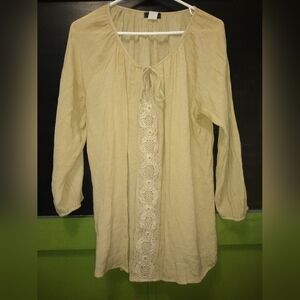 H&M Cream Blouse with Lace Detail